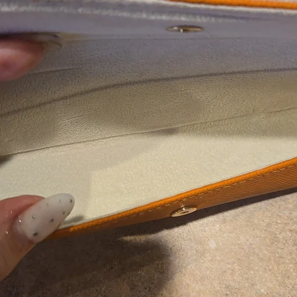 Tory Burch Burnt Orange Reader's Case with Cloth - Picture 3 of 5